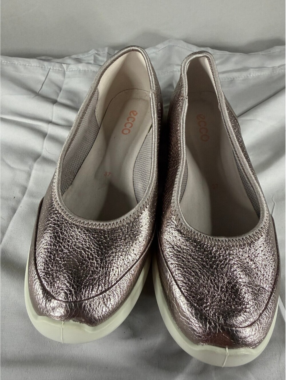ECCO Women's Metallic Leather Ballet Flats Size 37